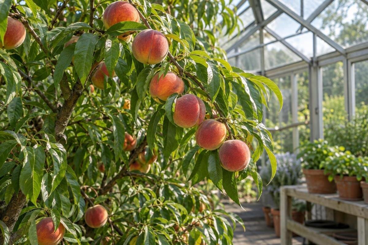 Fersken eller nektarin i drivhus: planlæg før plantning