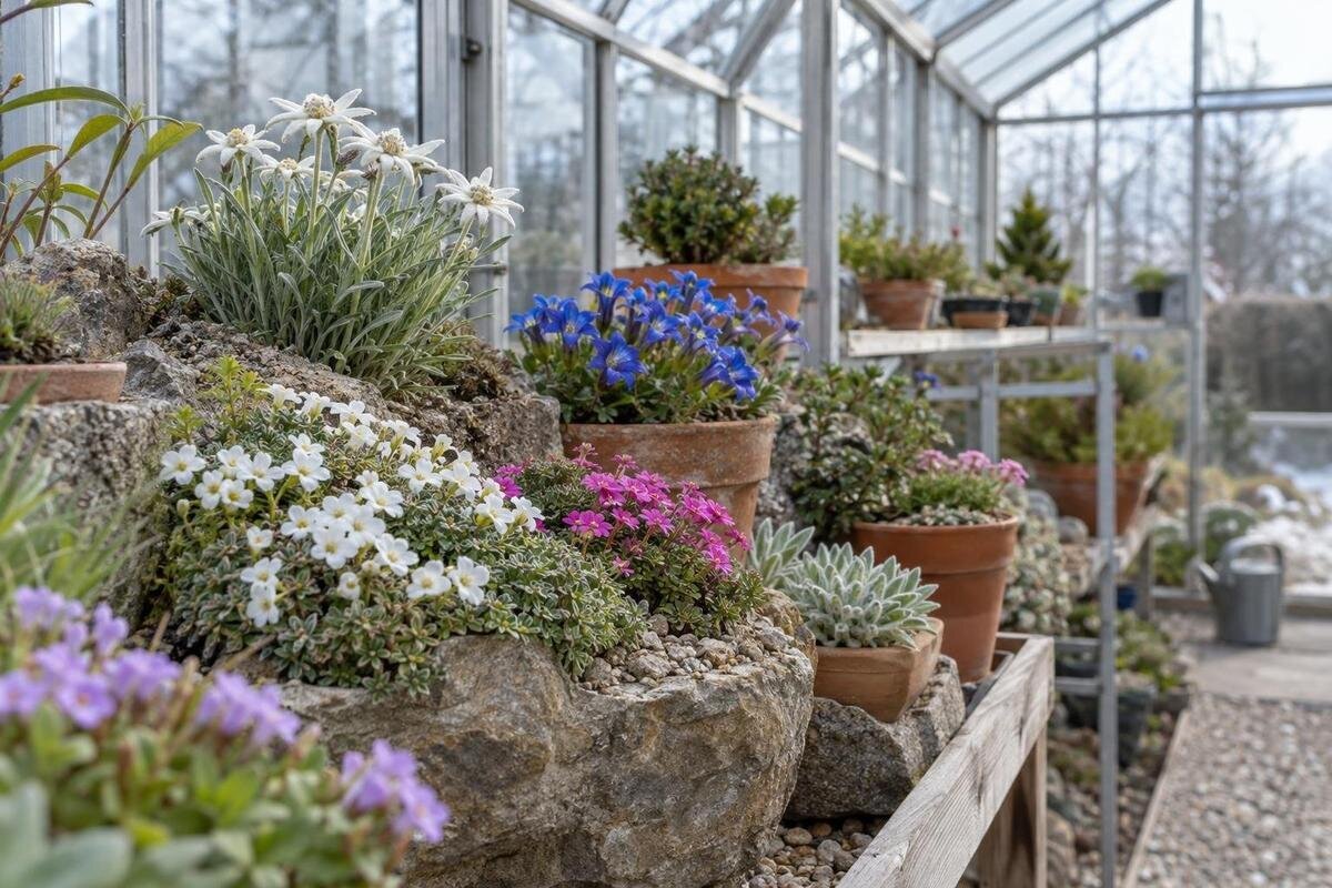 Dyrk alpine planter i et køligt drivhus
