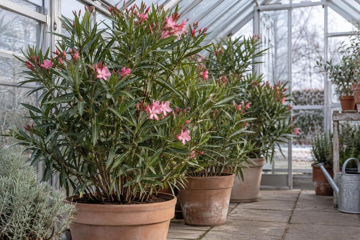 Overvintring af oleander i drivhus med omtanke