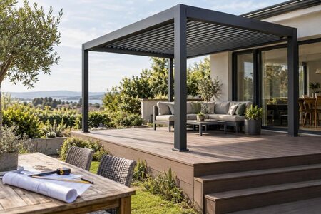 Sådan planlægger du en pergola på træ- eller kompositterrasse