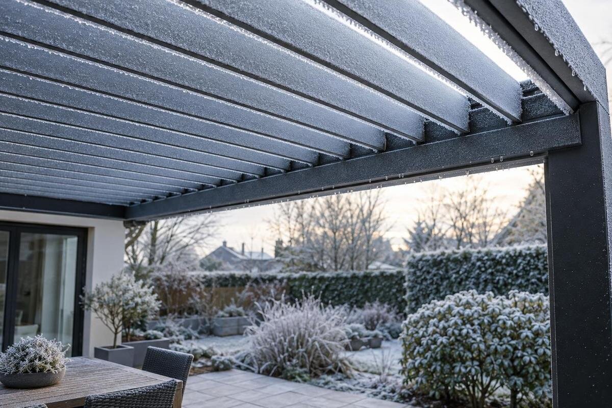 Frost i lameltaget: Hvornår skal pergolaen stå stille?
