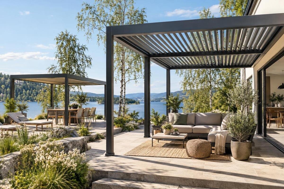 Guide til køb af pergola til en udsat, sydvendt terrasse