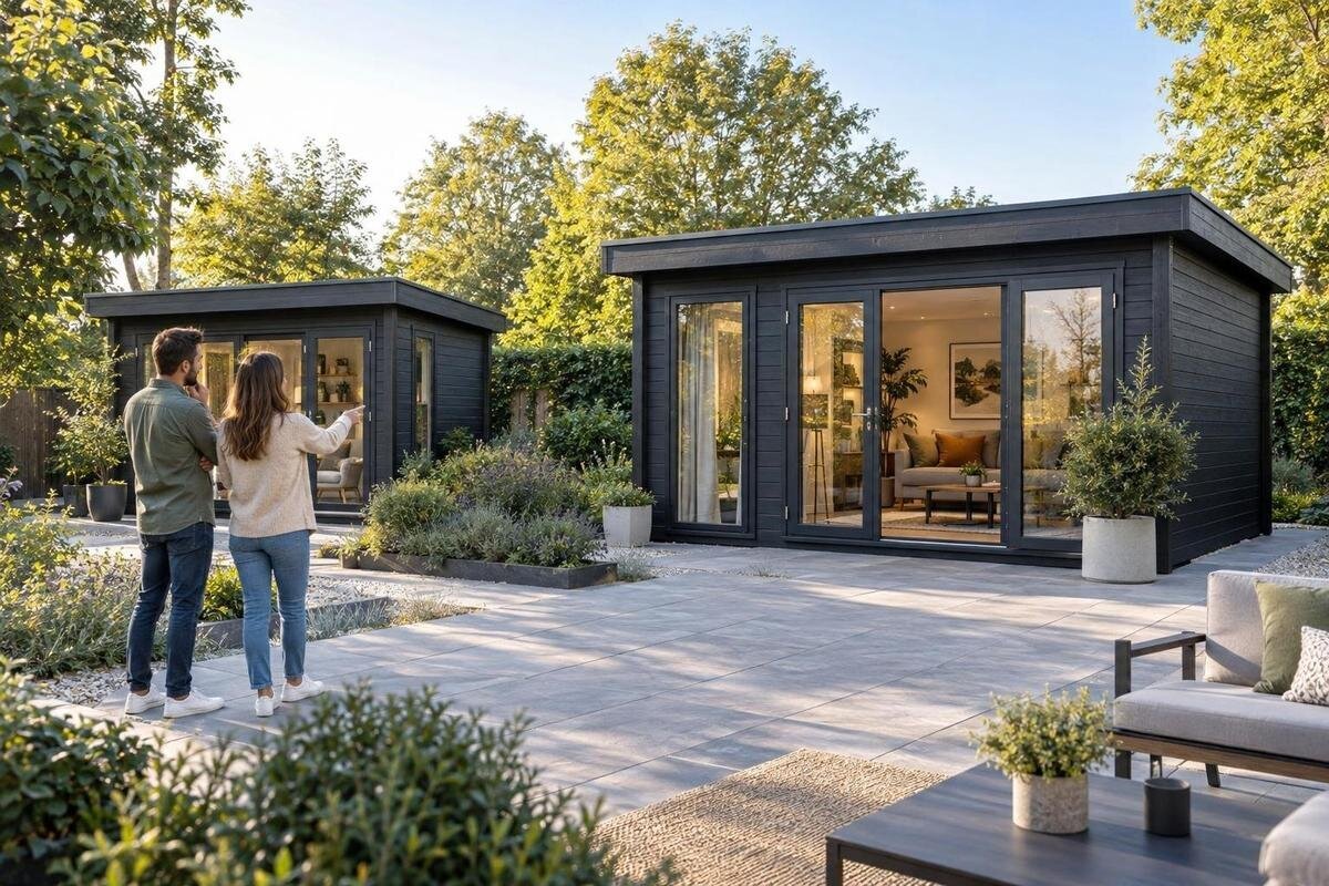 Havehusets udvendige mål og brugbare indvendige plads
