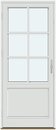 1 ramme med glas og 2 vandrette og 1 lodret sprosse, panel⠀