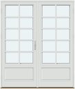 2 rammer med panel og 4 vandrette og 1 lodret sprosse