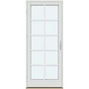 1 ramme med glas og 4 vandrette og 1 lodret sprosse