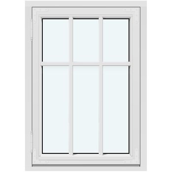 Historisk sidehængt vinduer (Én ramme, udadgående åbning)