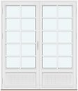 2 rammer med panel og 4 vandrette og 1 lodret sprosse
